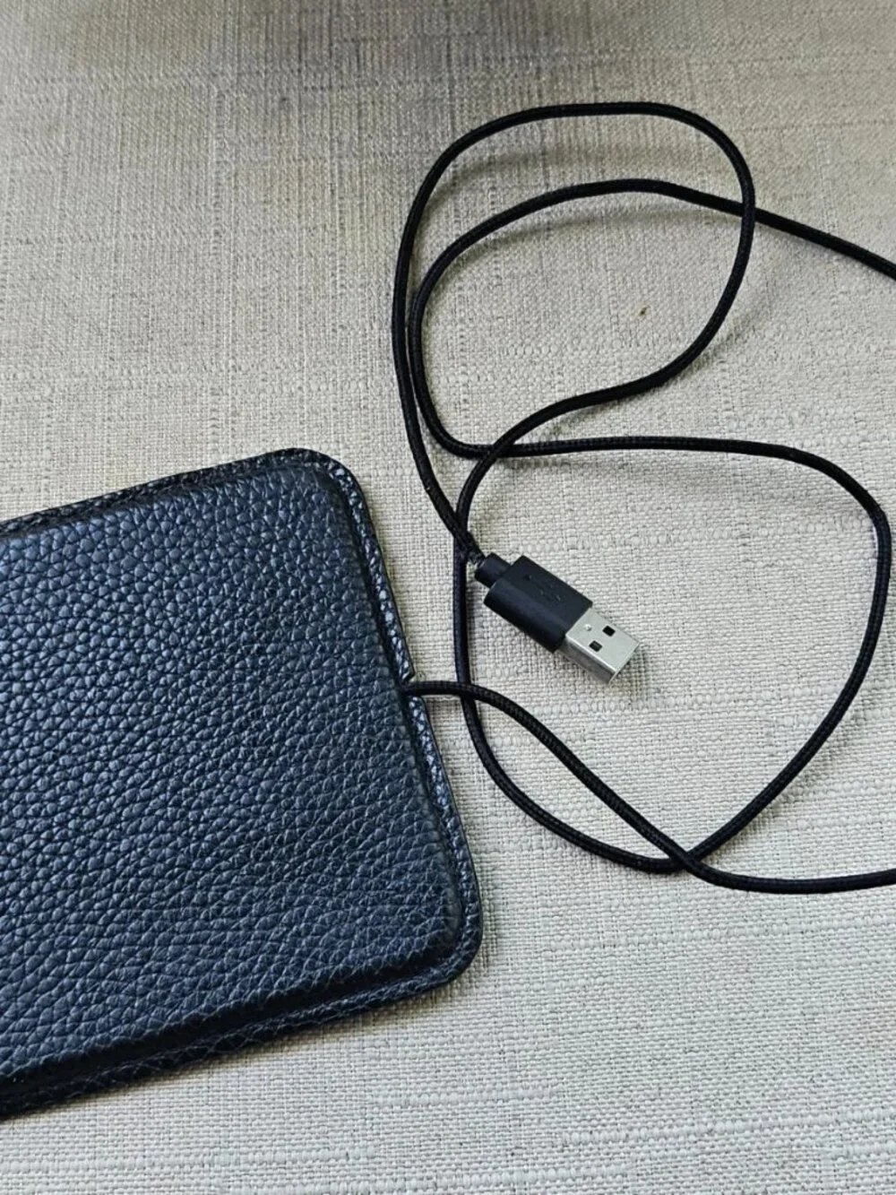 Salvatore Ferragamo Wireless USB Charging Pad Black Leather Pad Made in Italy